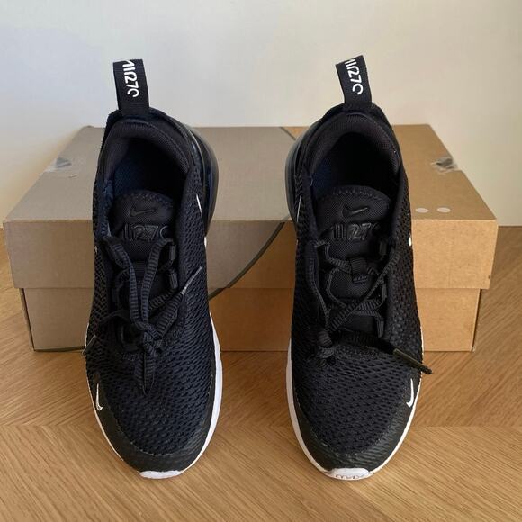 Nike Air Max 270 Black/White Kids Sneakers- SZ 1 Y - Picture 9 of 13